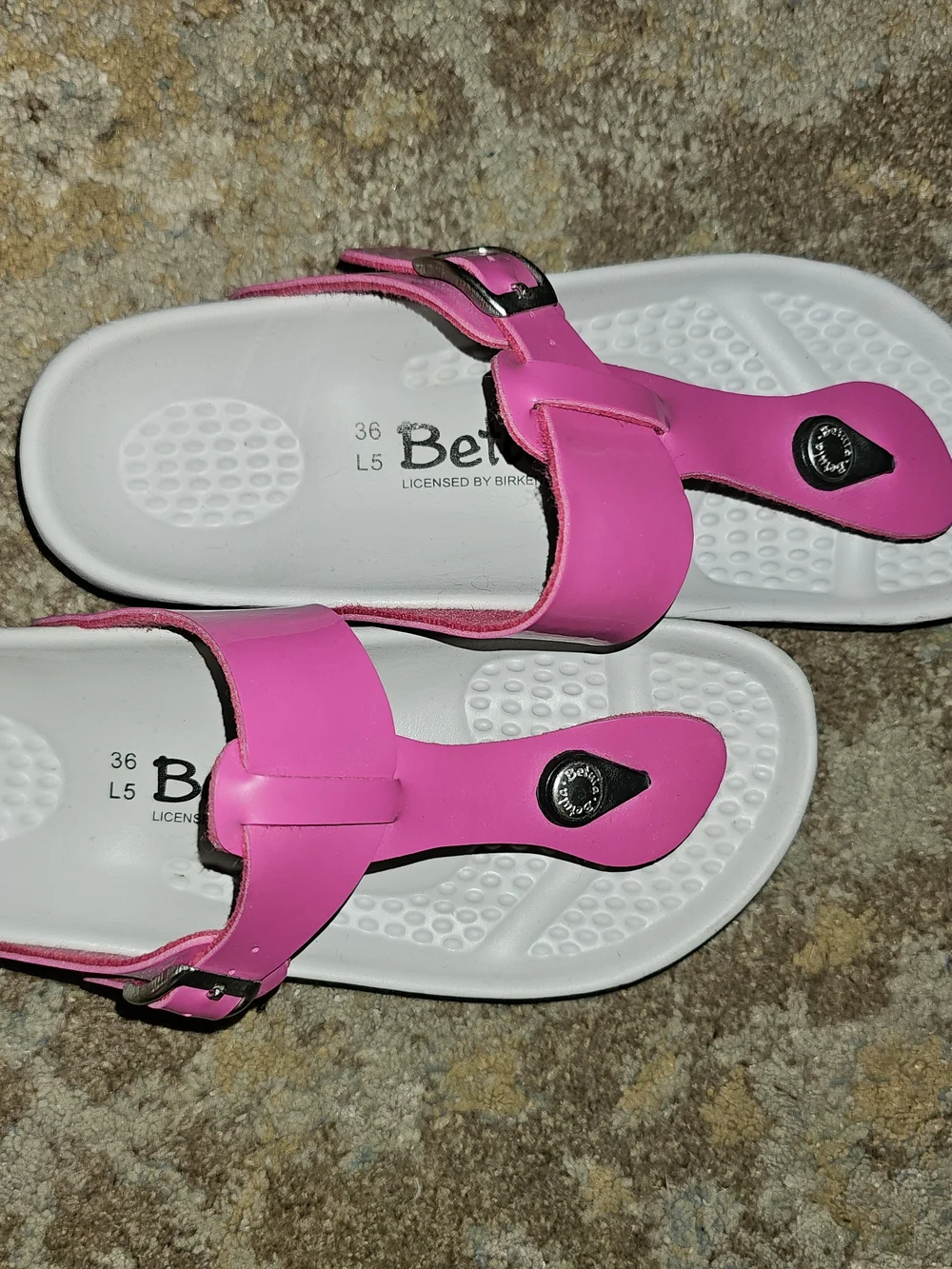 Betula Women's Pink Comfort Toe-Post Sandals